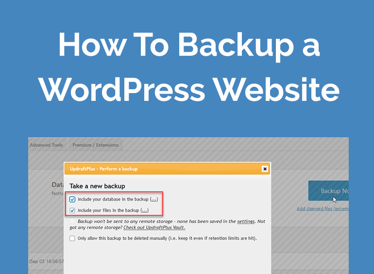 How to Backup a Wordpress Website