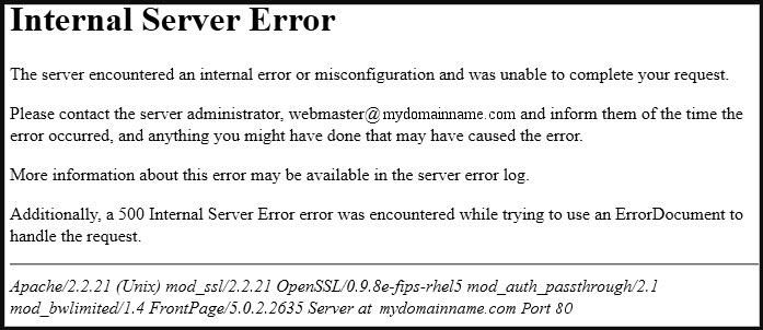 Launch a WordPress Site - Internal Server Error
