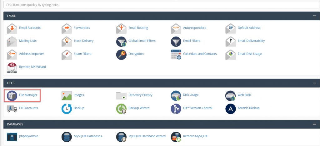 Launch a WordPress Site cPanel File Manager