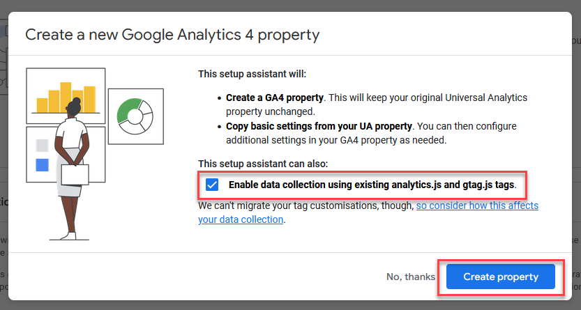 Create a new Google Analytics 4 property