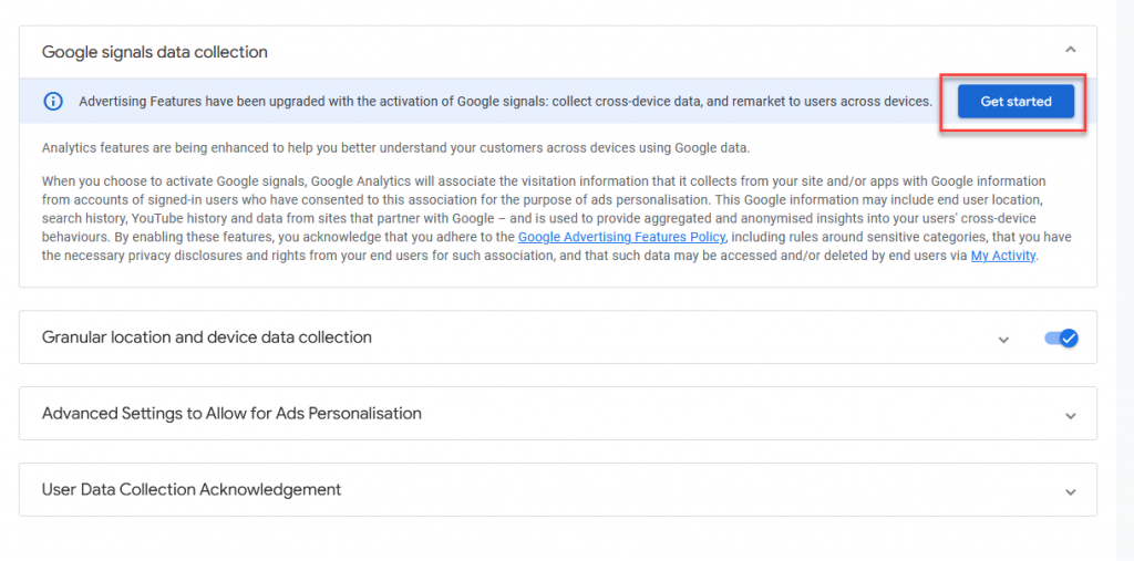 GA4 Google Signals Data Collection